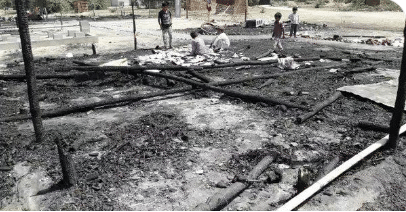 حريق يقضي على أكواخ اللاجئين الروهنغيا في الهند وأصابع الاتهام نحو المتطرفين الهندوس