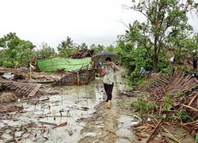 الرياح الشديدة تدمر 18 منزلا بميانمار