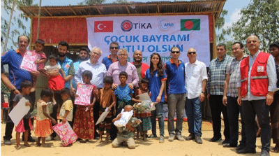 تيكا التركية تحتفل مع أطفال الروهنغيا عيد الطفل التركي