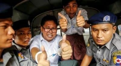 عشرات من جماعات المجتمع المدني في ميانمار تندد بحبس صحافيي «رويترز»