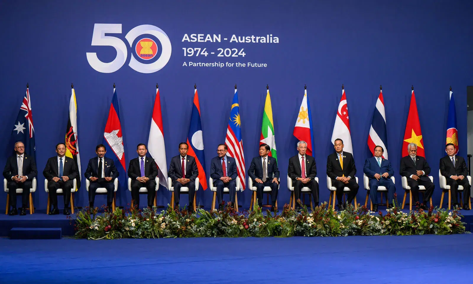 وفود رابطة دول جنوب شرق آسيا (آسيان) في القمة الخمسين للرابطة في أستراليا في مارس 2024 (صورة: Britannica)