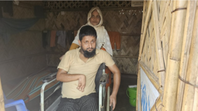 اللاجئ الروهنجي محمد حسن المحروم من العلاج في مخيمات بنغلادش، 10-2-2025 (صورة: Benar News)