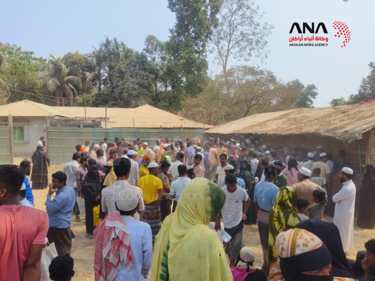 أعداد من لاجئي الروهينجا في بنغلادش يصطفون للتسجيل لدى مفوضية اللاجئين، 24-2-2025 (صورة: ANA)