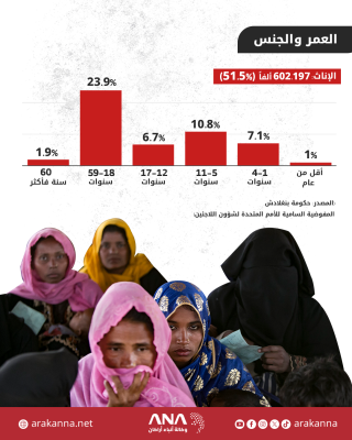 أوضاع وإحصائية اللاجئين الروهينجا في مخيمات بنغلادش حتى نهاية أكتوبر