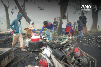 إصابة طفلين وتدمير 50 ملجأً في حريق مروع بمخيم للروهينجا في كوكس بازار