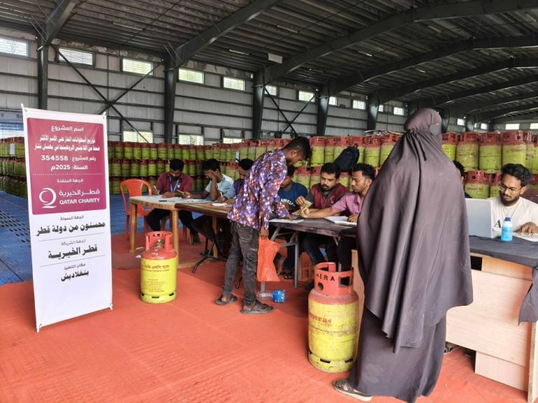 قطر الخيرية توفر غاز الطهي للاجئين الروهينجا في جزيرة بهاسان شار ببنغلاديش